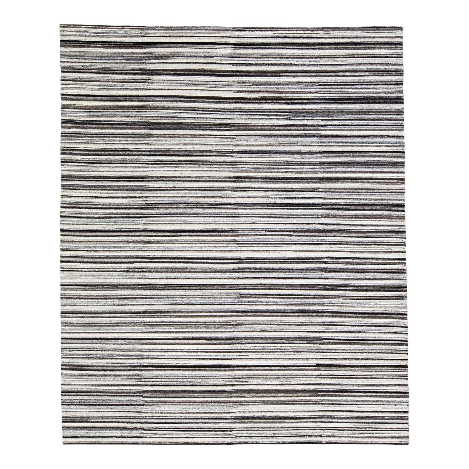 Groove Handmade Bamboo Silk Rug 8x10 Earthy Stripe Design (1 of 7)