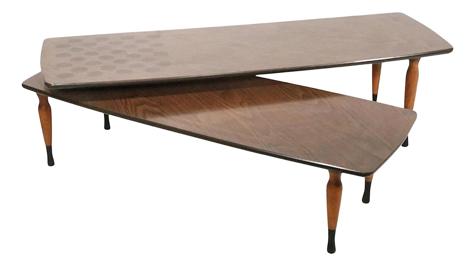Mid Century Scissor Form Coffee Table with Wood Grain Top (1 of 10)