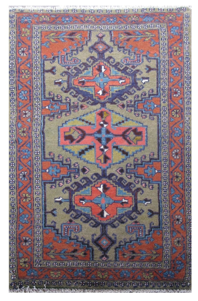 Authentic 2.4 x 4.4 Khaki Brown Persian Vis Rug Handmade Wool (1 of 6)