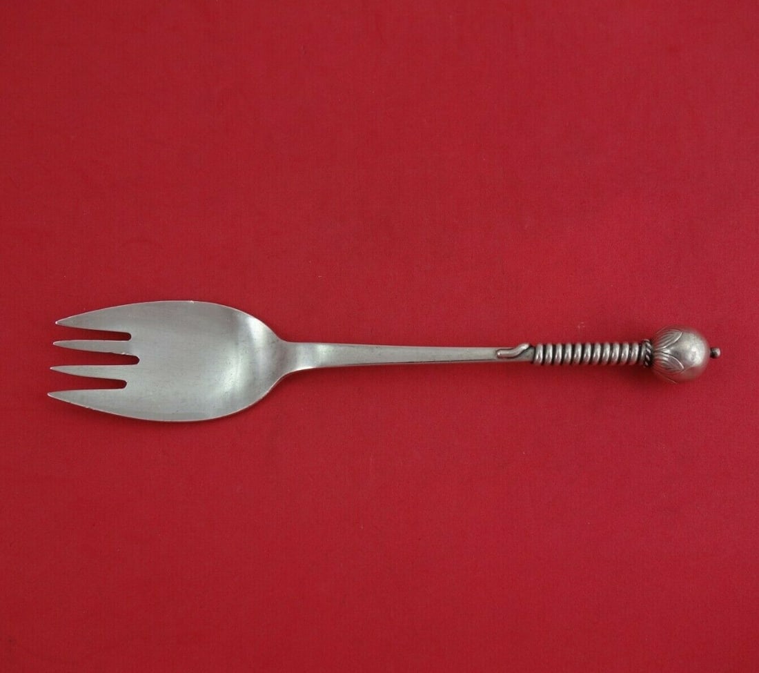Georg Gleerup Sterling Silver Serving Fork 8 3/4 Handmade Ball Wire Handle (1 of 2)