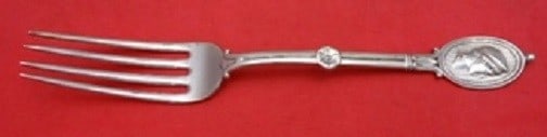 Wendt Sterling Silver Medallion Pattern Dinner Fork 7 3/8 Inches (1 of 1)