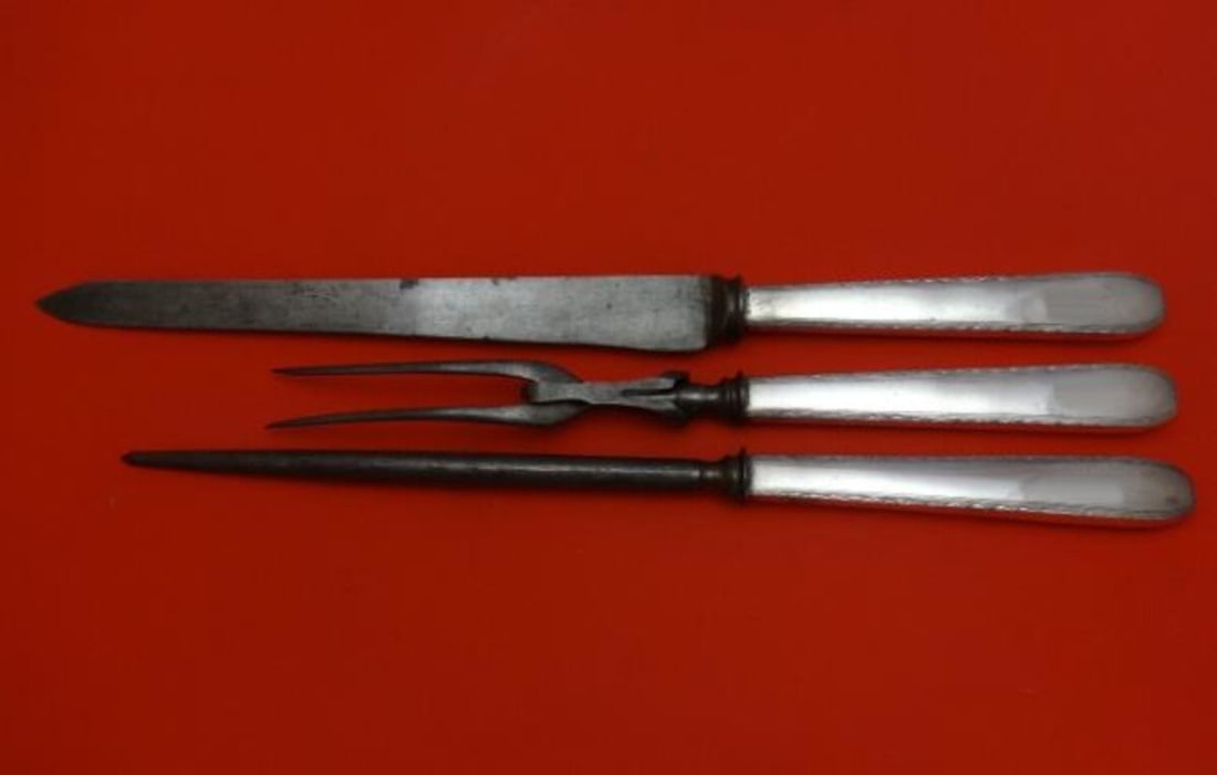 Tiffany & Co Feather Edge Sterling Silver 3pc Roast Carving Set (1 of 2)