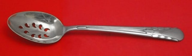International Sterling Silver Orchid 9-Hole Slotted Serving Spoon (1 of 1)