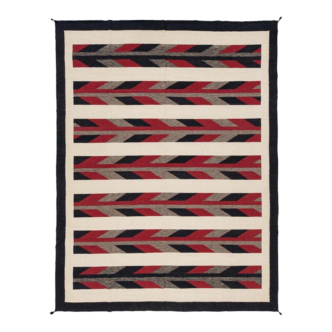 9'2 x 12'1 Wool Flatweave Rug With Navajo-Inspired Geometric Patterns (1 of 10)