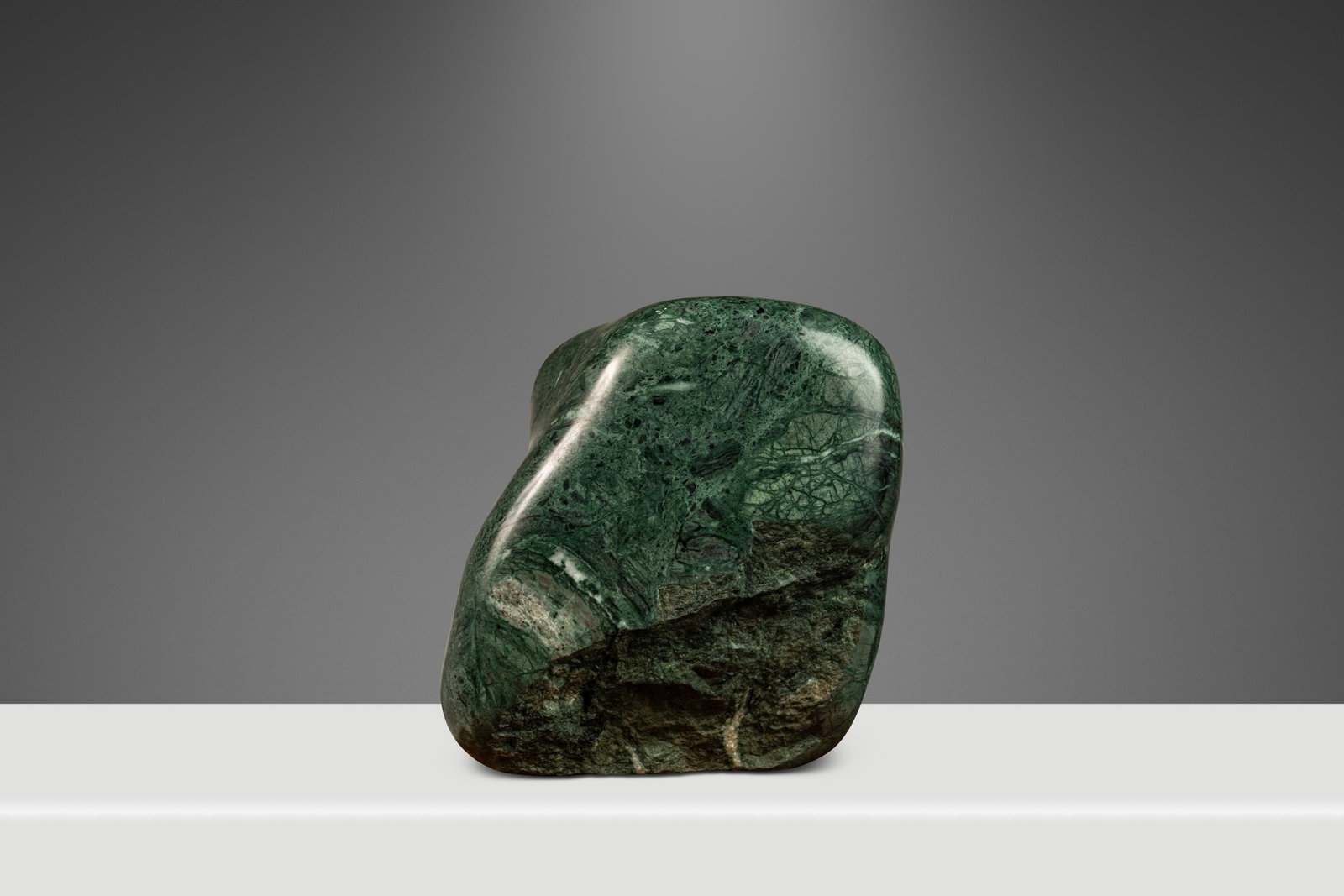 Unique Mark Leblanc Fractured Vase Sculpture in Guatemalan Green Marble (1 of 10)