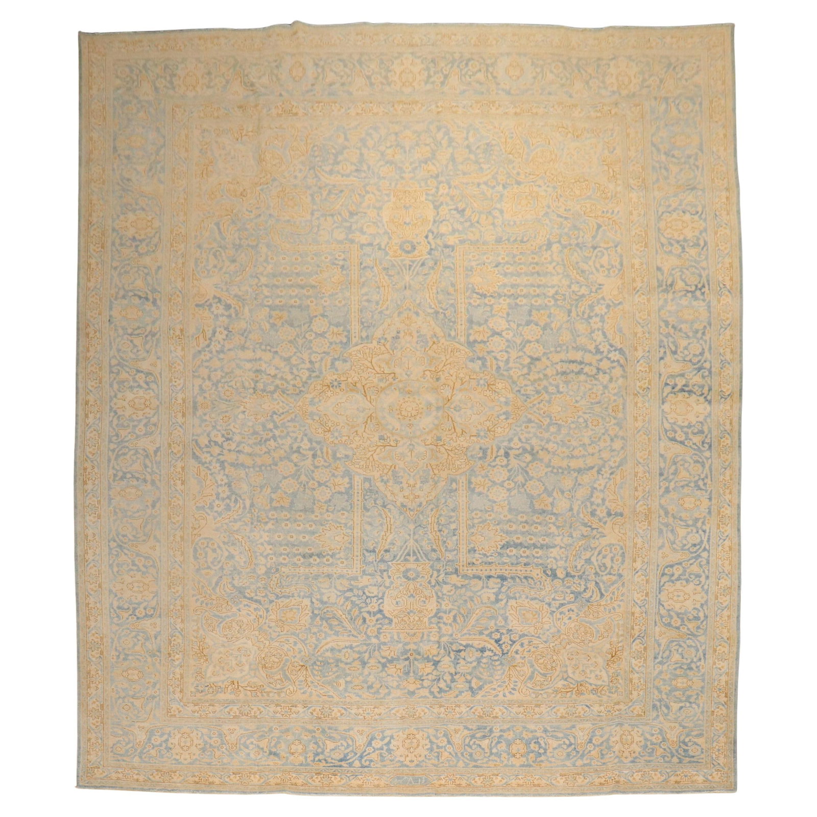 Vintage Persian Kashan Rug Blue Gold Hand-Woven 9'8 x 13'6 (1 of 9)