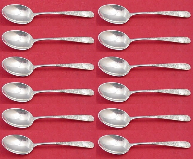 Kirk Old Maryland Engraved Sterling Silver Spoon Set of 12 (1 of 4)