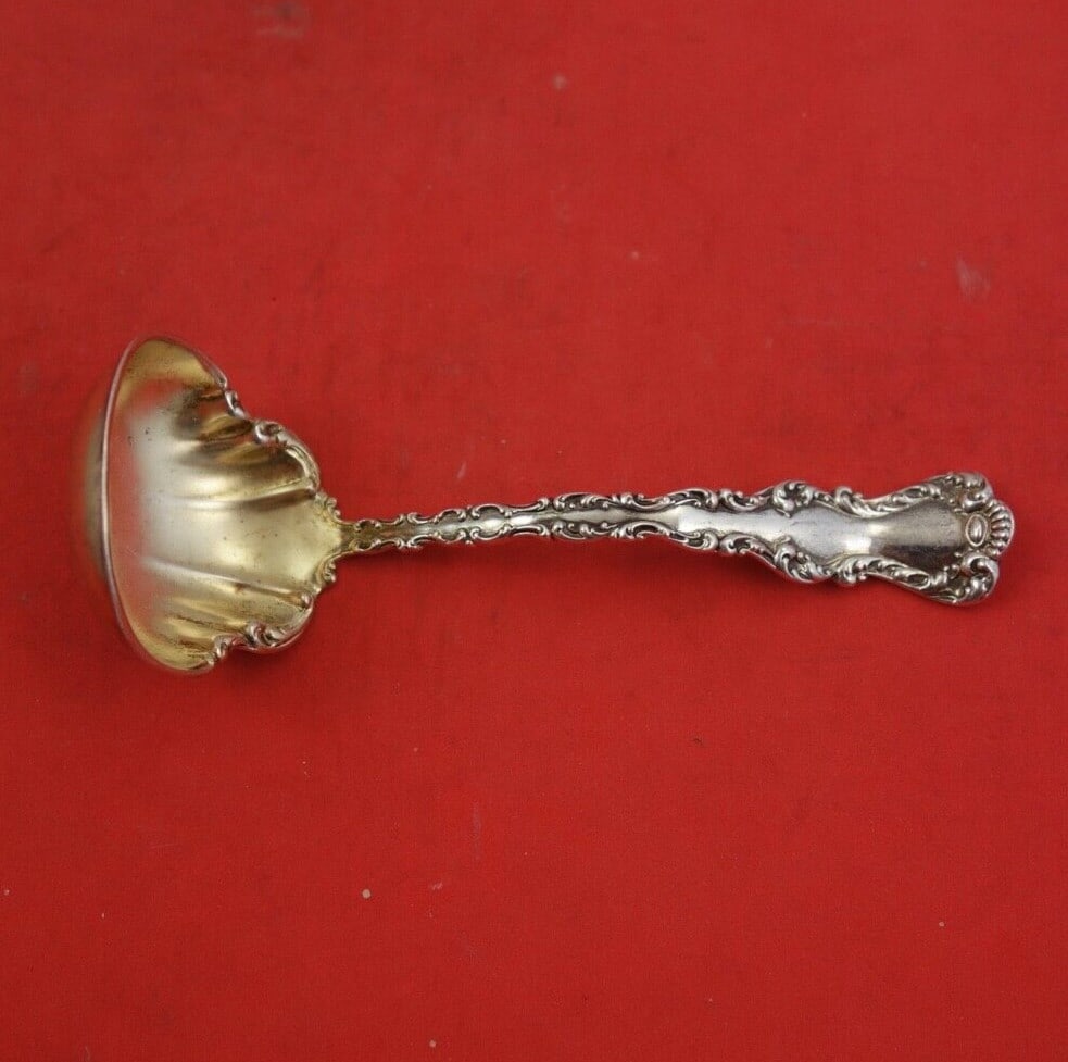 Watson Saint Louis Sterling Silver Mayonnaise Ladle Gold Wash 4 1/4" (1 of 2)