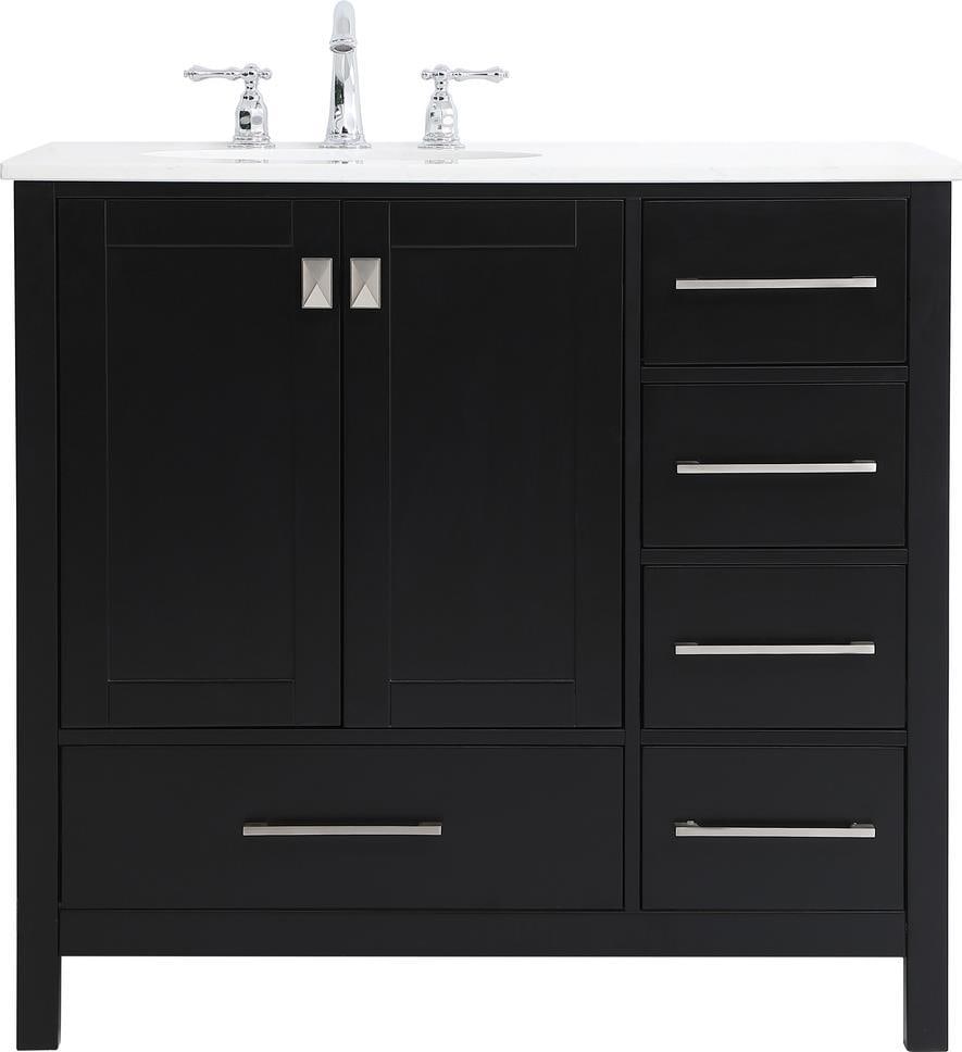 Elegant Lighting Black Transitional Bathroom Vanity Brushed Nickel Finish: Elegant Lighting Black Transitional Bathroom Vanity Brushed Nickel Finish Transform your bathroom into a sophisticated oasis with this elegant black vanity. Featuring a transitional style, this vanity