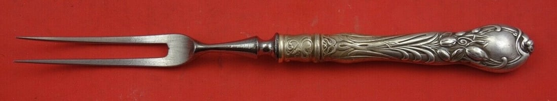 Reed and Barton La Parisienne Sterling Silver Steak Carving Fork 9 1/4" (1 of 2)