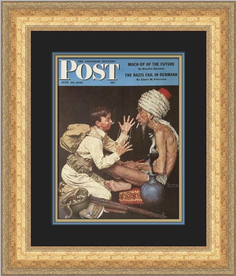 Norman Rockwell Willie Travels Custom Framed Print 21x18 (1 of 2)
