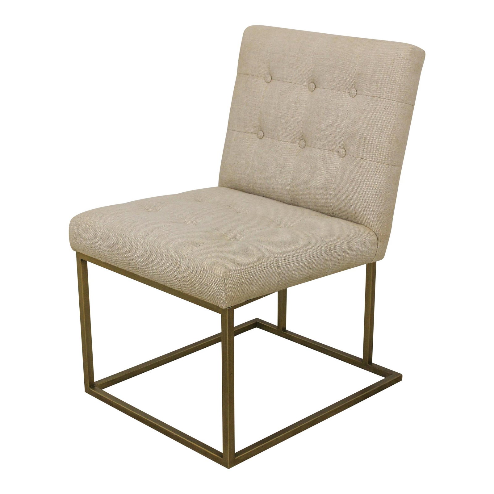 Gold Finish Modern Tufted Upholstered Metal Frame Chair (1 of 10)