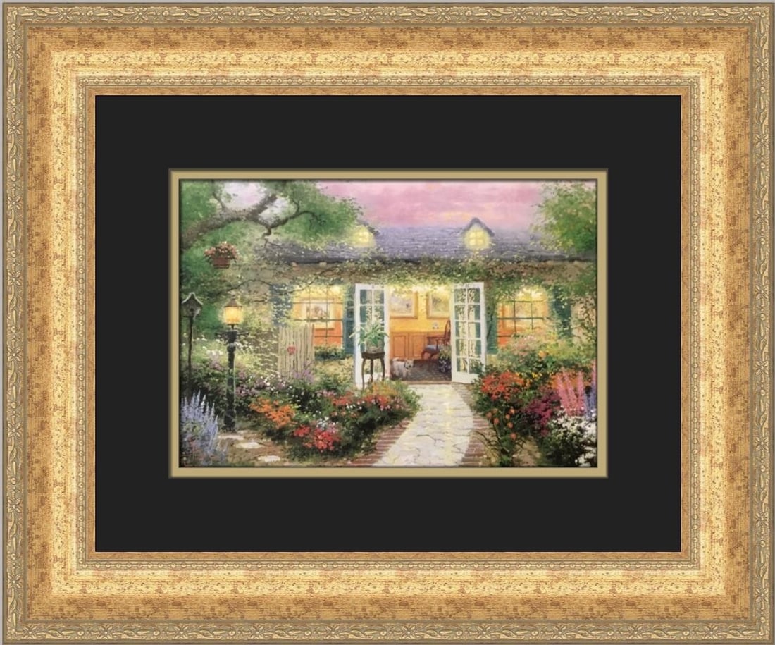 Thomas Kinkade Studio in the Garden Custom Framed Print 19x16 (1 of 2)