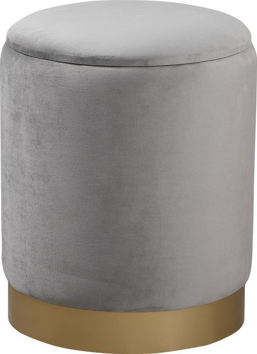 Elegant Lighting Ozman Round Ottoman Gray Transitional Design (1 of 1)