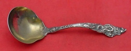 Reed & Barton Les Six Fleurs Sterling Silver Gravy Ladle Gold Wash 6.75 Inch (1 of 1)
