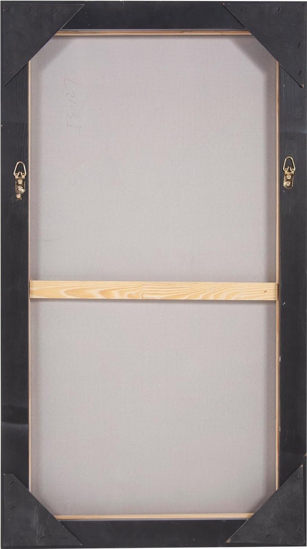 Howard Elliott Hand-Painted Abstract Canvas Artwork Blue Multi 37.50x21.50 (1 of 4)