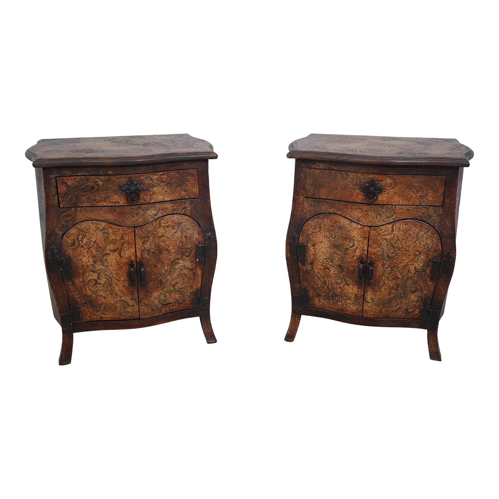 Charming Pair of Venetian Painted Commode Nightstands (1 of 10)