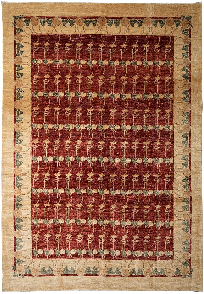 9 x 12 Handmade Contemporary Wool Area Rug Vegetable Dye Modern Floral Design (1 of 12)