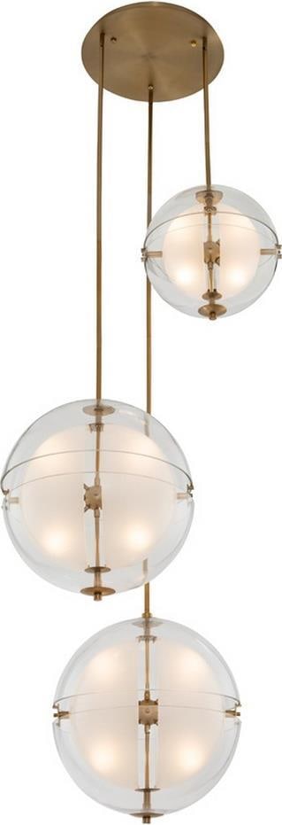 Kalco Sussex Winter Brass Multi Drop Foyer Light 26H 44W 44D 44L (1 of 1)