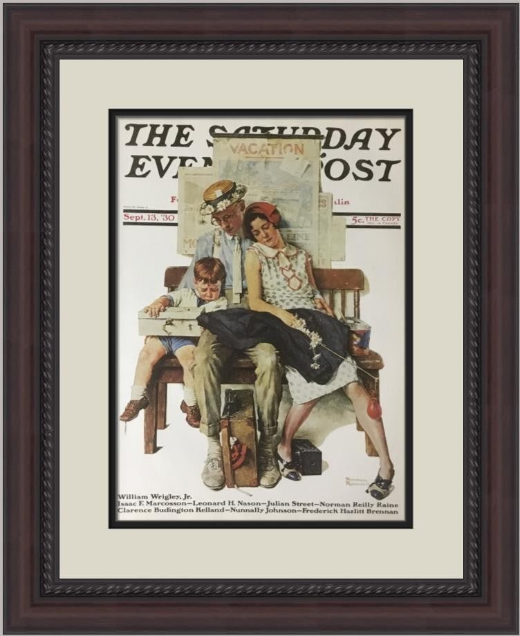 Norman Rockwell Weary Travelers Custom Framed Art Print 1979 (1 of 2)