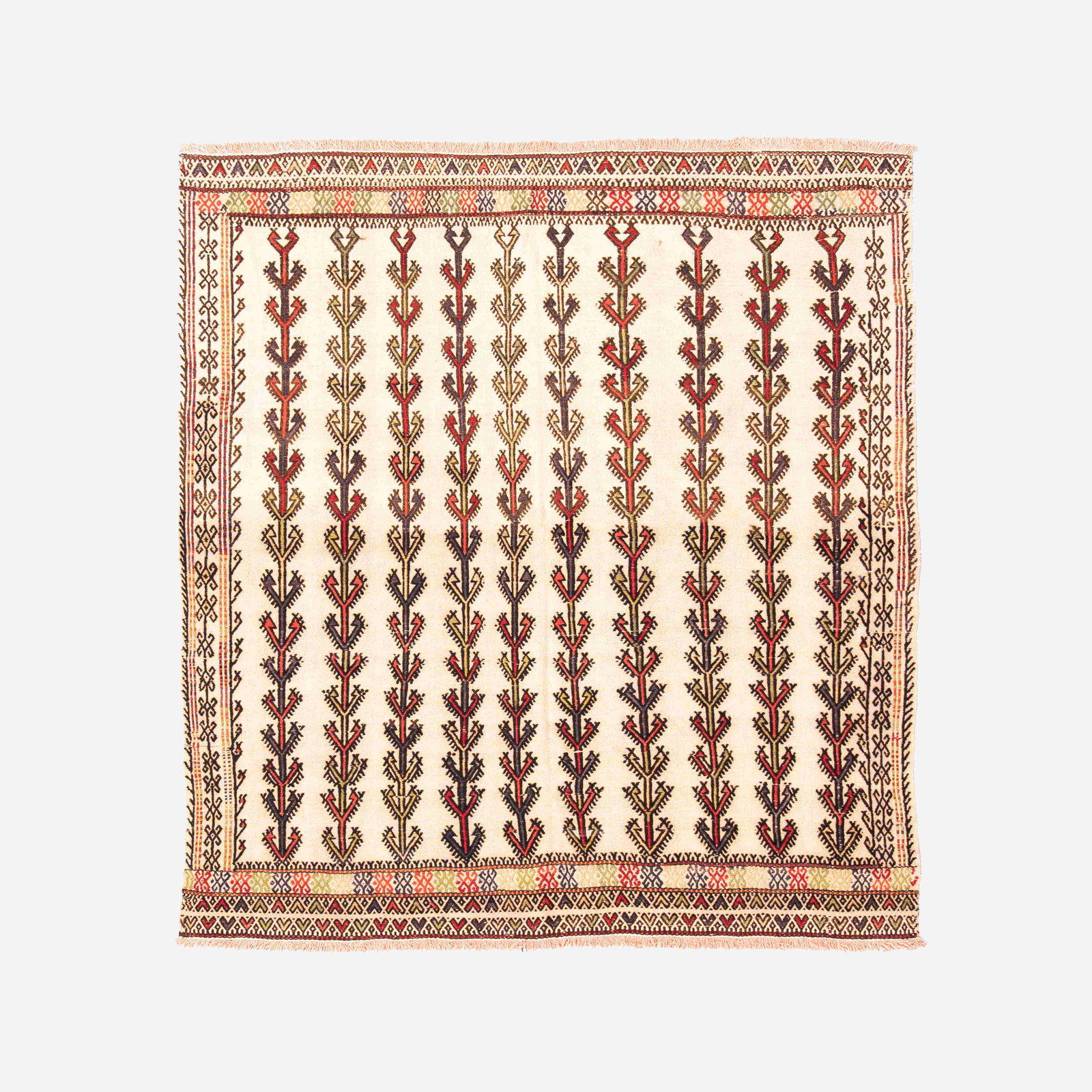 Authentic Handmade Cicim Kilim Wool on Wool 53.5 x 57.1 (1 of 8)