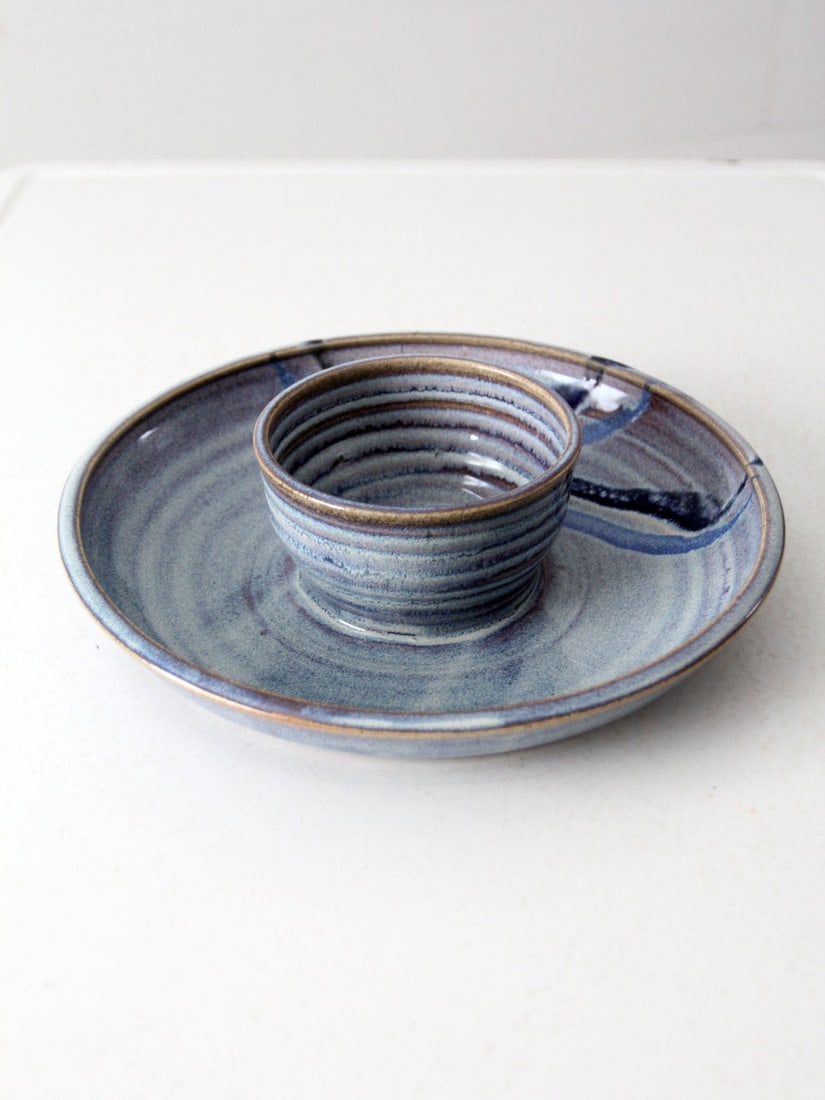 Steve Coburn Vintage Pottery Platter with Center Bowl 12 inch (1 of 11)