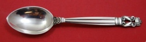 Sterling Silver 4.25 Inch Demitasse Spoon Acorn Pattern (1 of 1)