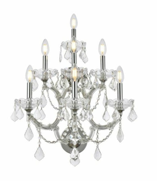 Maria Theresa 7 Light Chrome Wall Sconce with Royal Cut Crystals 22in x 27in (1 of 9)
