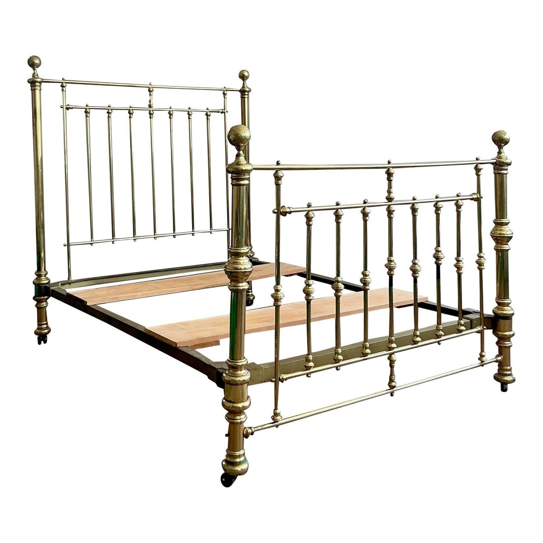 Vintage Full Brass Bed with Elegant Design and Patina (1 of 10)
