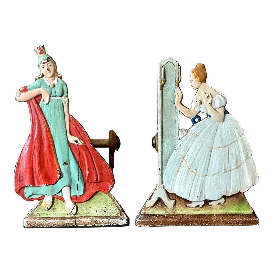 Vintage Boho Cast Iron Lady Figurines Set of Two (1 of 5)