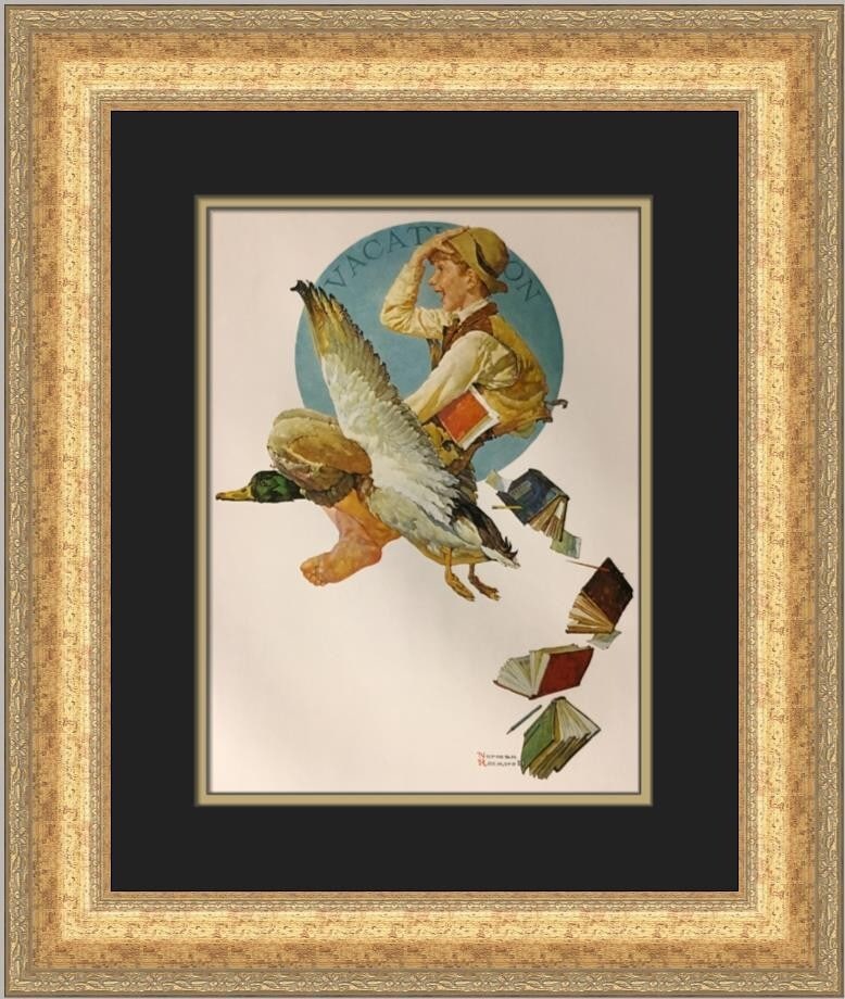 Norman Rockwell The Vacation 1979 Custom Framed Print 20 x 18 (1 of 2)