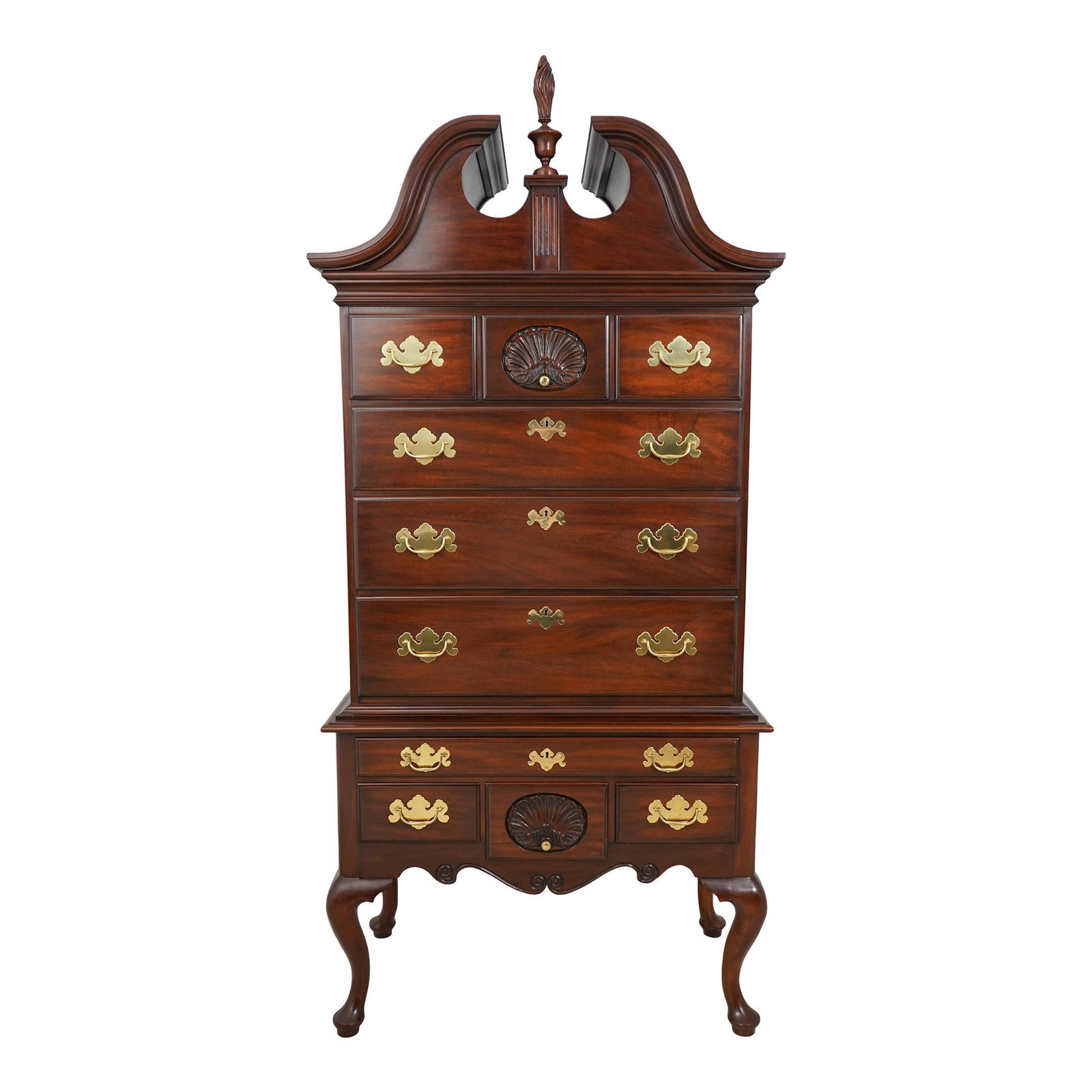 Henkel Harris Mahogany Queen Anne Highboy 3 Piece Dovetailed Design (1 of 10)