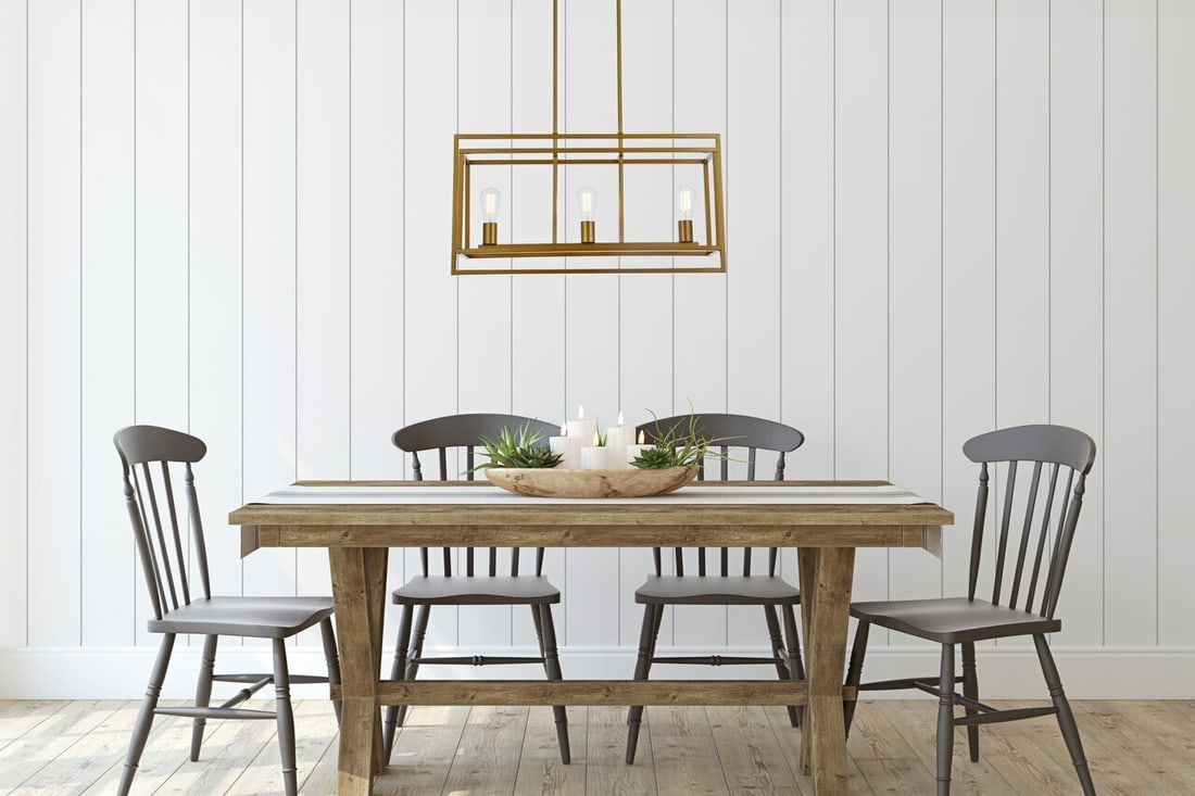Voir 3-Light Brass Rectangular Chandelier by Living District for Dining or Kitchen (1 of 7)