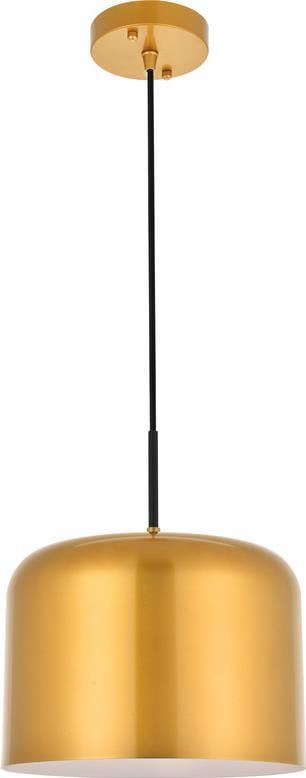 Elegant Lighting Etude Gold Pendant Light Adjustable Height Satin Finish (1 of 1)