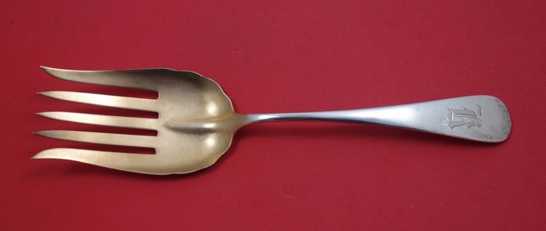 Vanderslice Yerba Buena Janin Sterling Silver Fish Serving Fork 8 5/8 Gold Washed (1 of 1)
