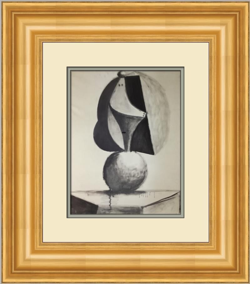 Pablo Picasso Figure II Custom Framed Surrealism Print: Pablo Picasso Figure II Custom Framed Surrealism Print This stunning custom framed print features Pablo Picasso's artwork titled "Figure II," created in 1985. It showcases a vibrant multi-color design