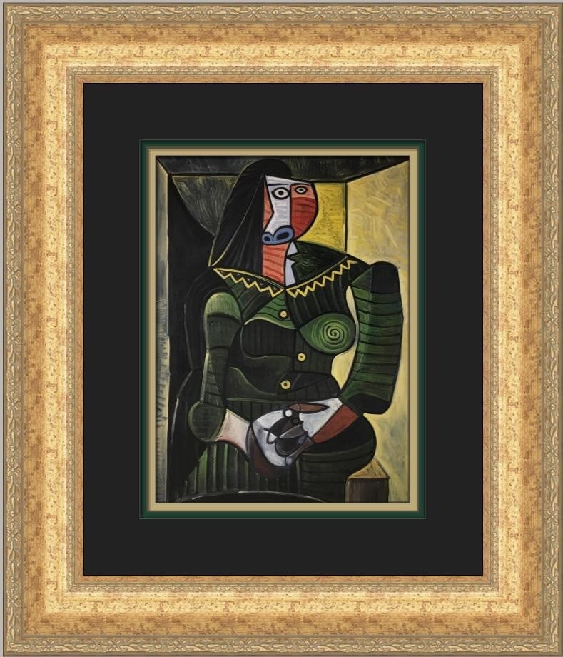Pablo Picasso Dora in Green Custom Framed Print 18x16 Art (1 of 2)