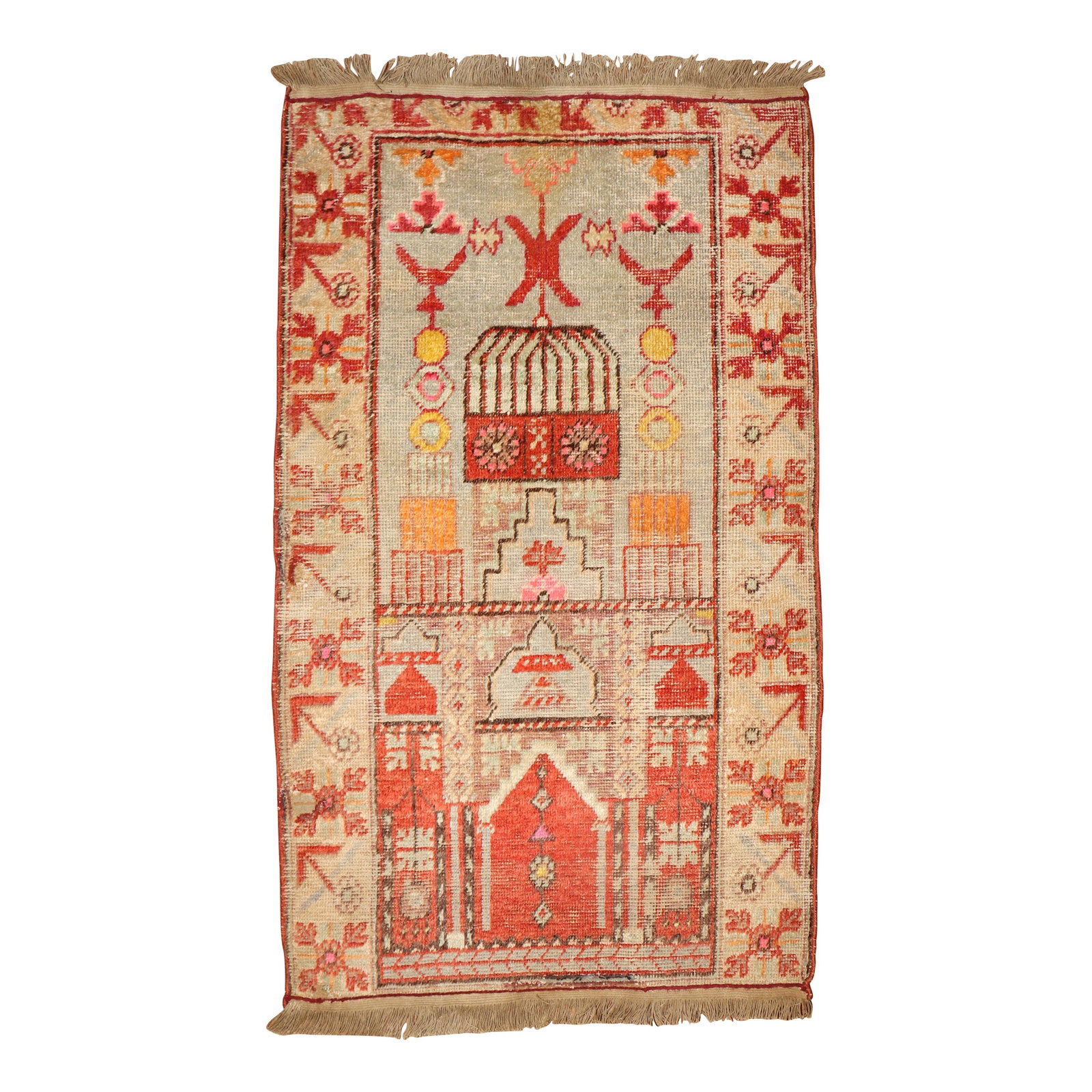 Antique 19th Century Khotan Hand-Knotted Wool Rug (1 of 9)