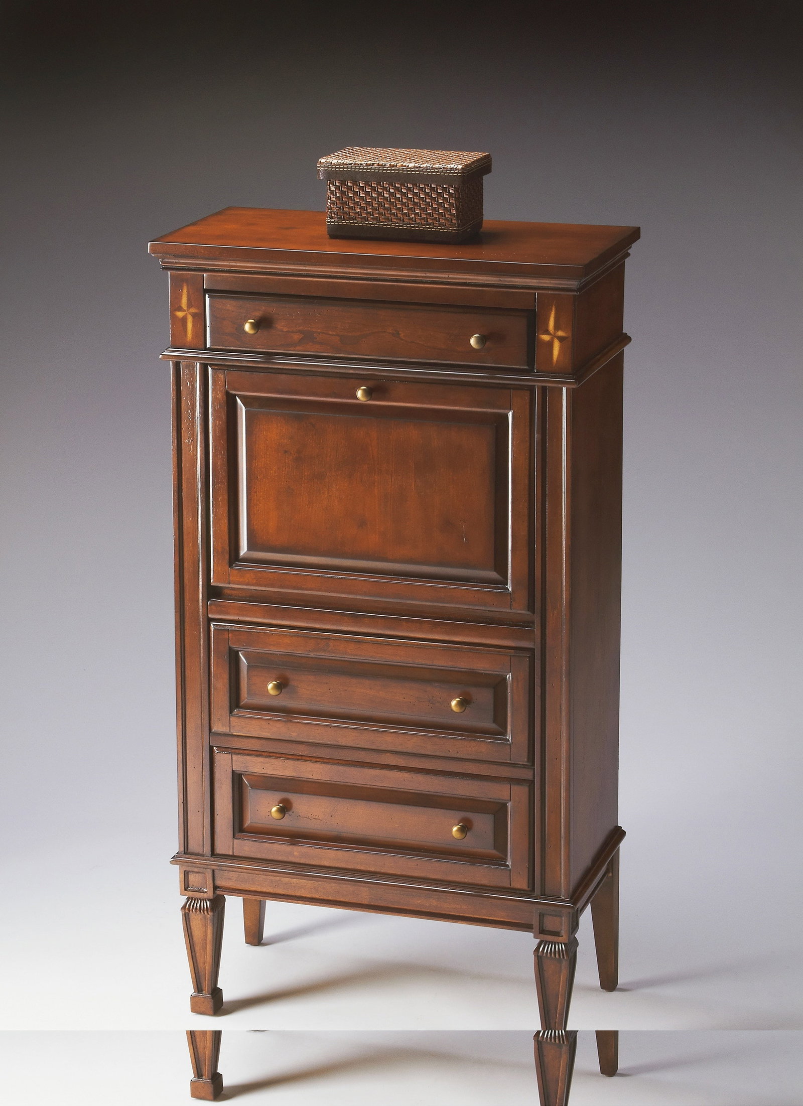 Victorian Style Secretary Desk in Cherry Veneer Finish by Butler (1 of 3)
