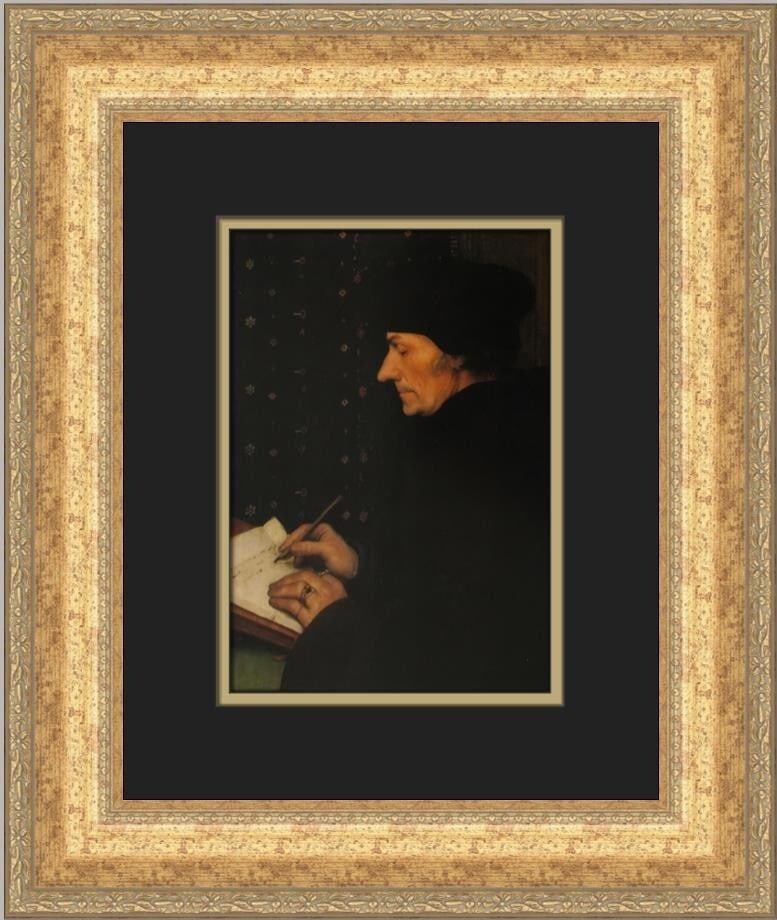 Hans Holbein Portrait of Erasmus Custom Framed Art Print 1982 (1 of 2)