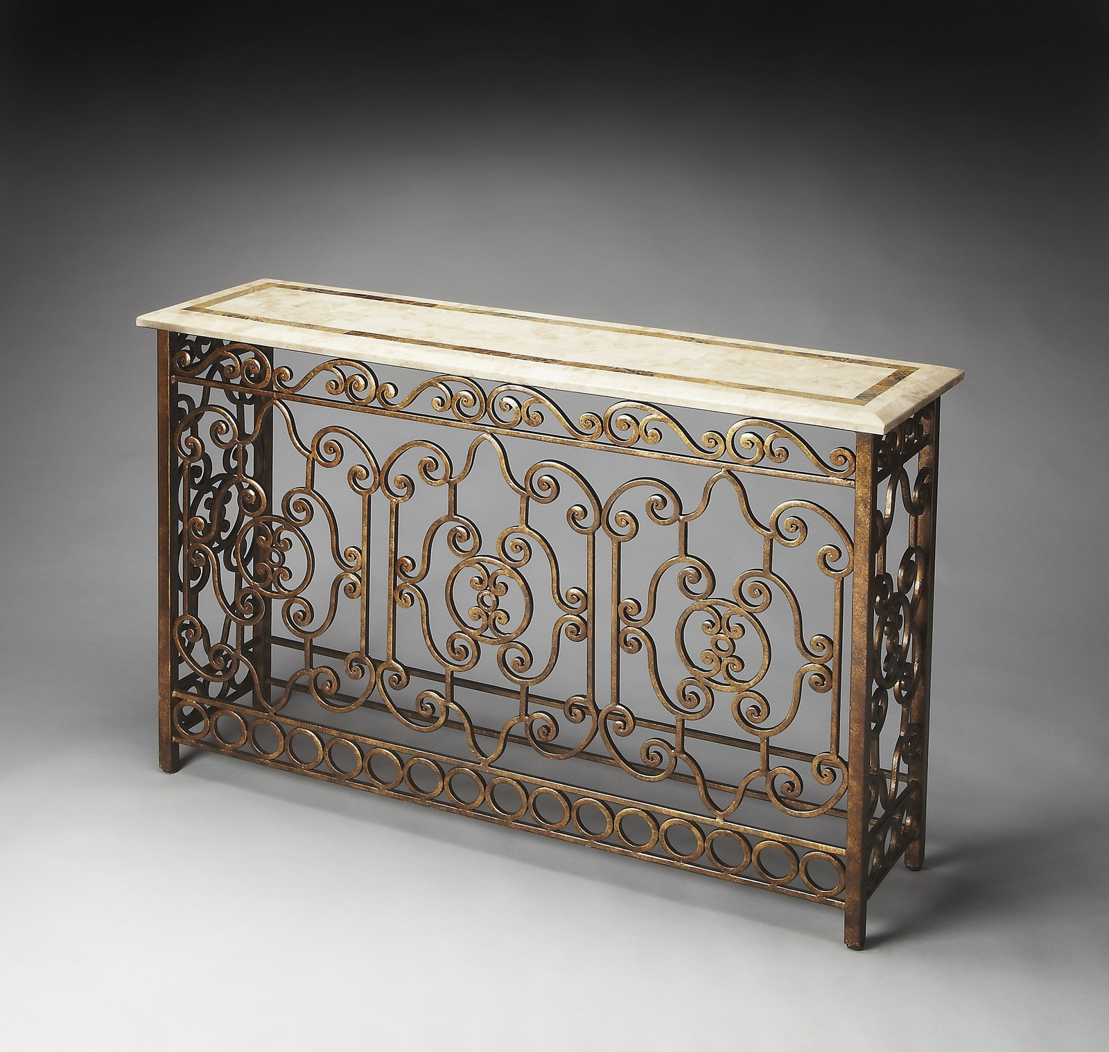 Butler Contessa Antique Style Snake Skin Console Table (1 of 2)