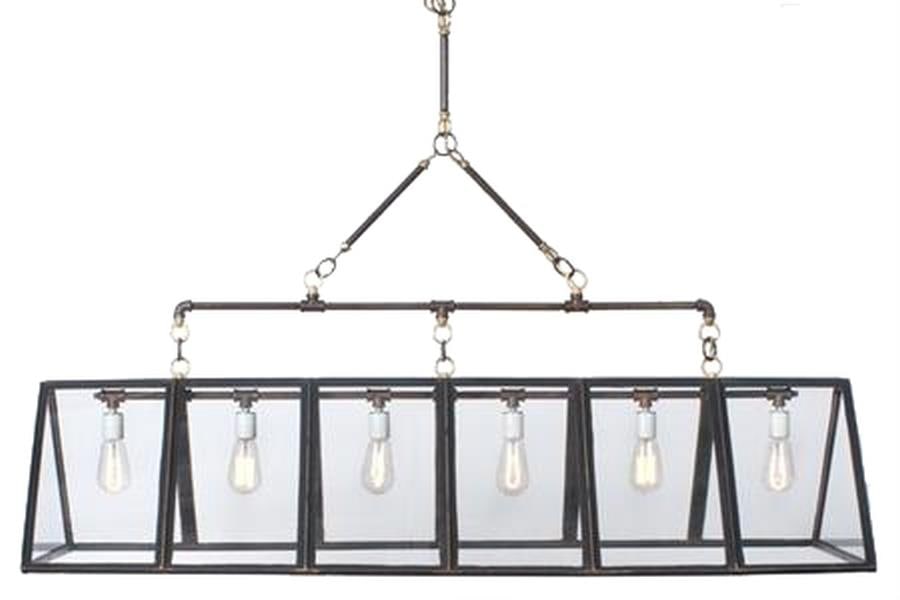 Handmade Eclectic 6-Light Rectangular Chandelier in Copper Ebony (1 of 1)