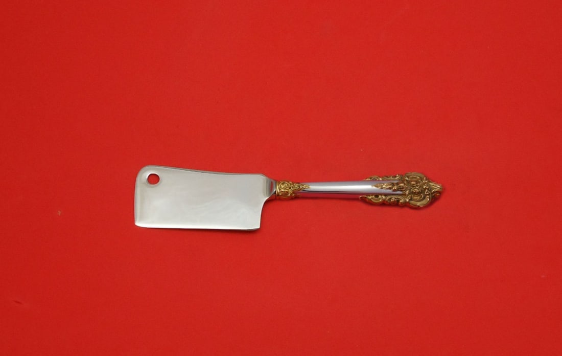 Wallace Grande Baroque Gold Accent Sterling Silver Cheese Cleaver 6.5 Inch (1 of 1)