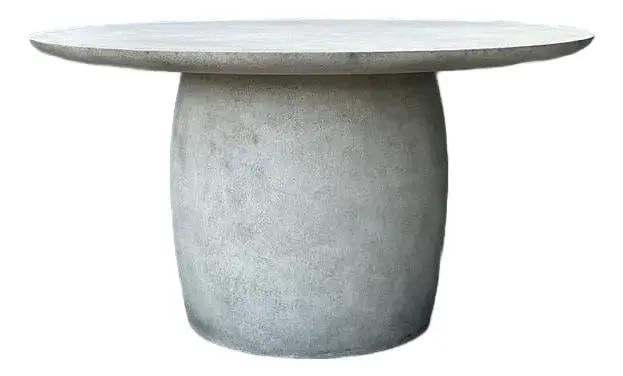 Sculptural Round Boho Pedestal Dining Table With Textured Sandy Finish 60 Inch (1 of 10)