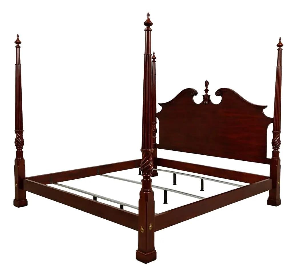 King Poster Bed Model 172 in Mahogany Traditional High Pediment by Henkel Harris (1 of 10)