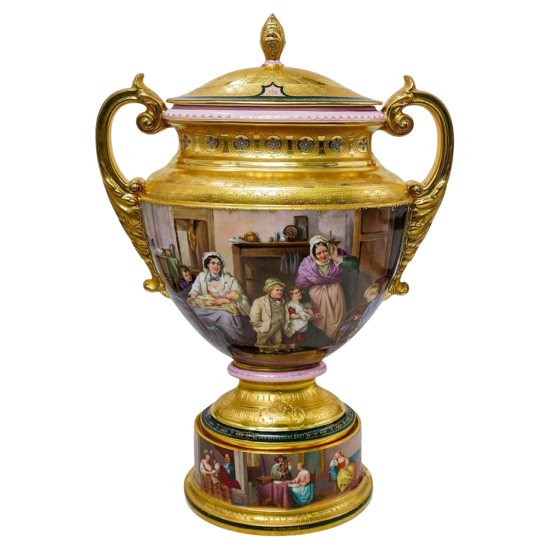 Royal Vienna Porcelain Neoclassical Vase with Lid Hand-Painted Austria Circa 1900 (1 of 15)
