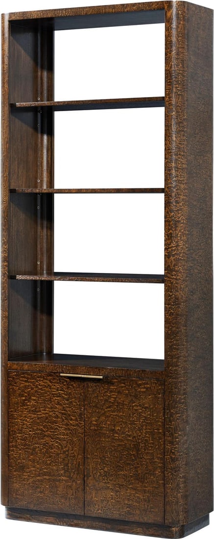 Theodore Alexander Kesden Bookshelf Brass Veneer 90H Modern Design: Theodore Alexander Kesden Bookshelf Brass Veneer 90H Modern Design Elevate your modern living space with the Kesden Bookshelf by Theodore Alexander. This stunning bookshelf combines elegance with func
