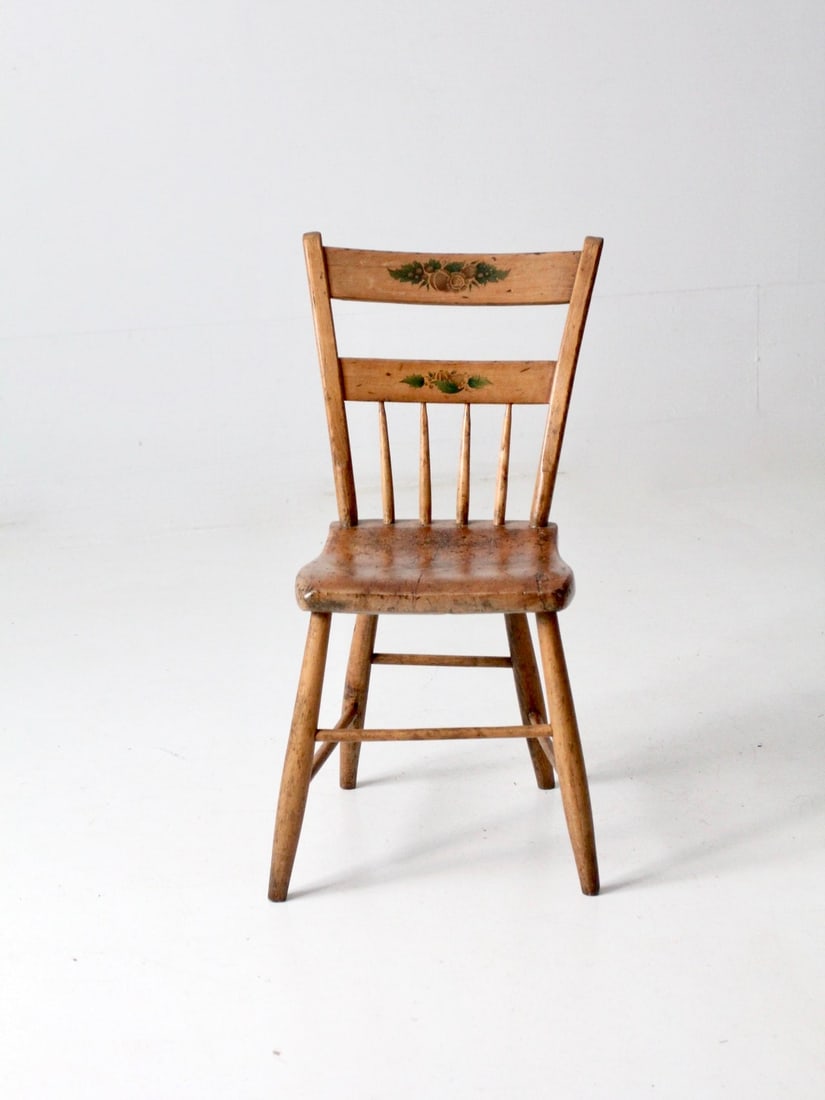 Late 19th Century Hitchcock Primitive Chair with Floral Stenciling (1 of 8)