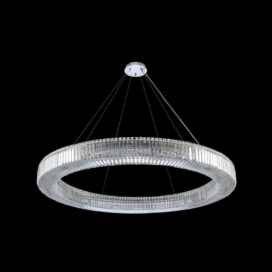 Kalco Modern Rondelle Pendant Chandelier with Firenze Crystals 60 Inch: Kalco Modern Rondelle Pendant Chandelier with Firenze Crystals 60 Inch Illuminate your space with the stunning Modern Rondelle Chandelier, featuring exquisite Firenze Crystals that add a touch of eleg