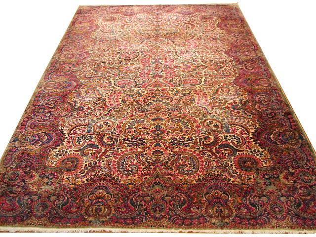 Large Antique Persian Lavar Kerman Rug 10.10 x 17.4 1930s Handmade Wool (1 of 4)